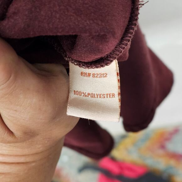 Aryeh Womens Suede Feel Dress Size M Burgandy Whimsigoth Ruffle Asymmetric - Picture 4 of 10